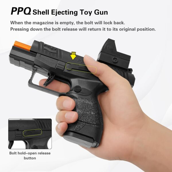 PPQ - Súng đồ chơi nhựa auto văng shell Blowback, có red dot - (3 màu) - Hình ảnh 6