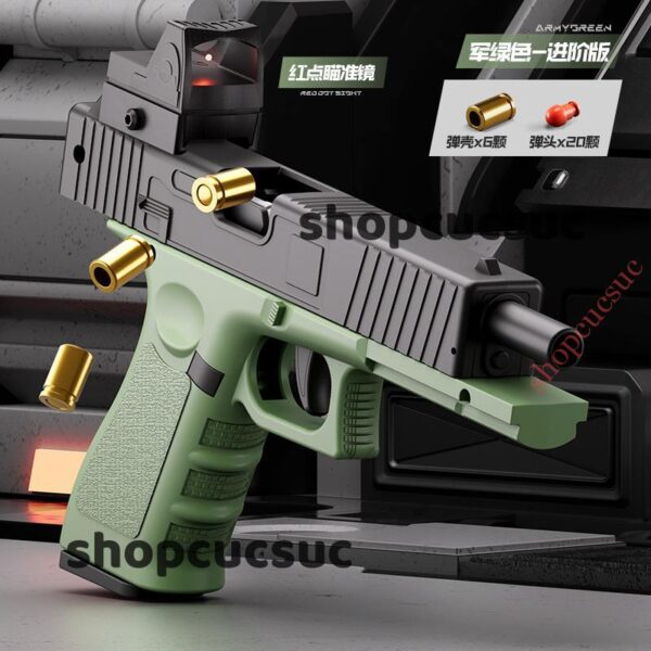 Súng nhựa GLOCK G17 22cm, red dot, văng shell (3 màu) - Hình ảnh 4