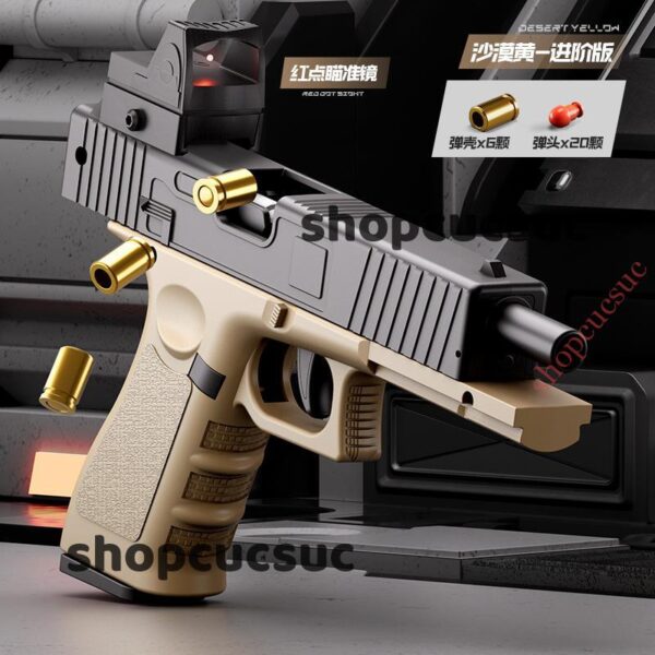 Súng nhựa GLOCK G17 22cm, red dot, văng shell (3 màu) - Hình ảnh 6