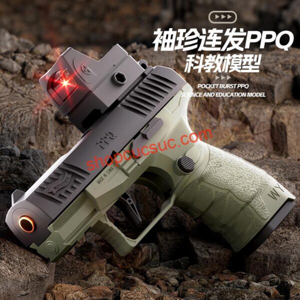 PPQ - Súng đồ chơi nhựa auto văng shell Blowback, có red dot - (3 màu) - Hình ảnh 13