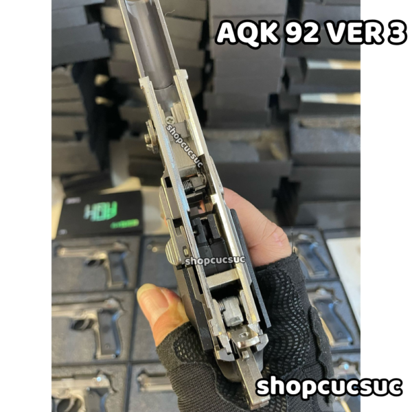 AQK 92 Ver.3 - Beretta M92 100% kim loại thép vonfram - Súng đạn thạch/6mm - Hình ảnh 9