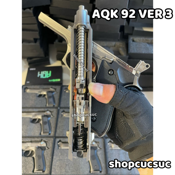 AQK 92 Ver.3 - Beretta M92 100% kim loại thép vonfram - Súng đạn thạch/6mm - Hình ảnh 10