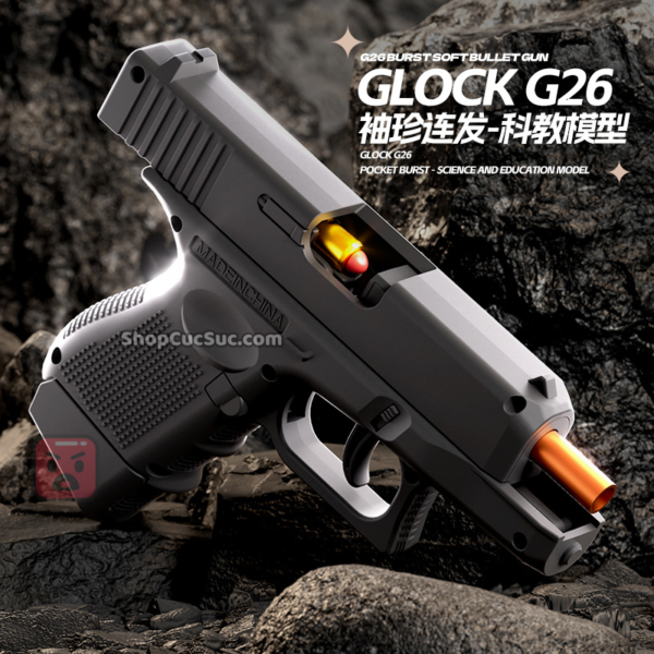 G26 - Súng lục nhựa đồ chơi auto văng shell Blowback (3 màu) - Hình ảnh 11