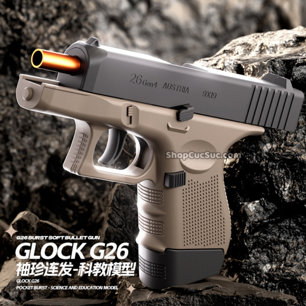 G26 - Súng lục nhựa đồ chơi auto văng shell Blowback (3 màu) - Hình ảnh 7