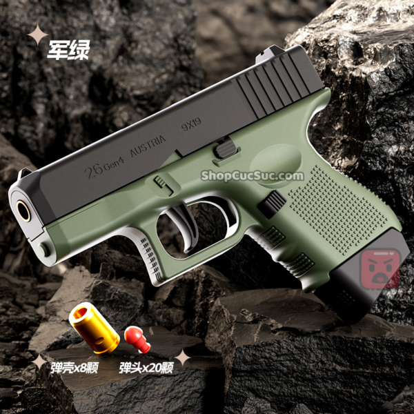 G26 - Súng lục nhựa đồ chơi auto văng shell Blowback (3 màu) - Hình ảnh 3