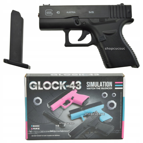 G43 slide kim loại ~180fps - Súng đồ chơi kim loại Glock 43 6mm BB - Hình ảnh 2