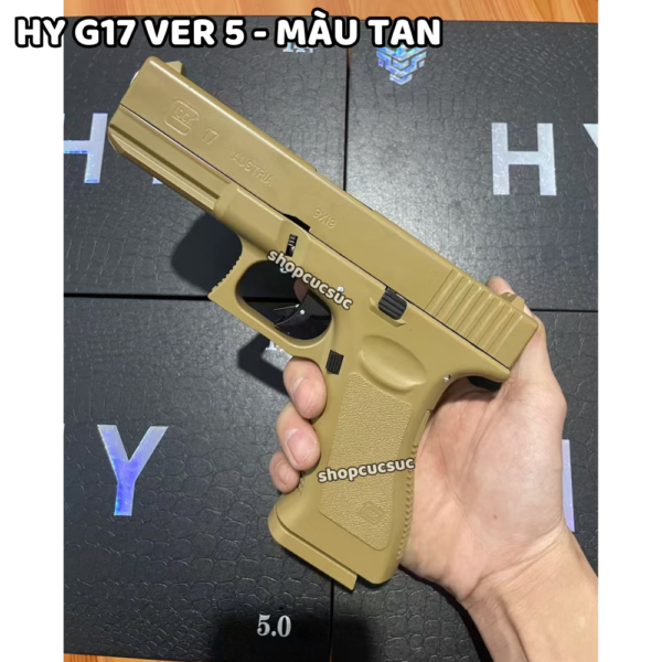 HY G17 Ver 5 (màu t) - Glock 17 ~260fps - Súng đồ chơi full kim loại 100% 6mm BB - Hình ảnh 2