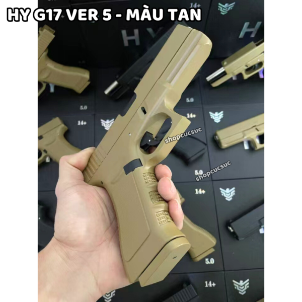 HY G17 Ver 5 (màu t) - Glock 17 ~260fps - Súng đồ chơi full kim loại 100% 6mm BB - Hình ảnh 11