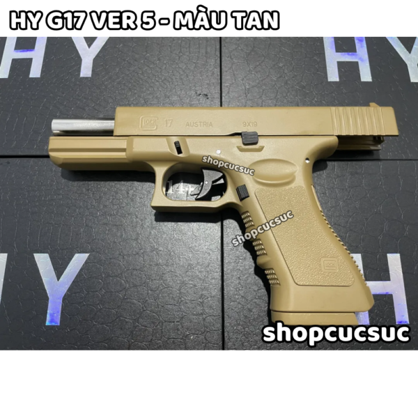 HY G17 Ver 5 (màu t) - Glock 17 ~260fps - Súng đồ chơi full kim loại 100% 6mm BB - Hình ảnh 5