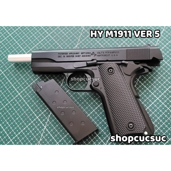 HY M1911 Ver 5 ~270fps - Súng đồ chơi full kim loại 100% 6mm BB - Hình ảnh 10