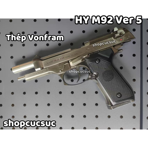 HY 92 Ver 5 100% thép vonfram - Beretta M92 ~260fps - Súng đồ chơi kim loại 6mm BB - Hình ảnh 7