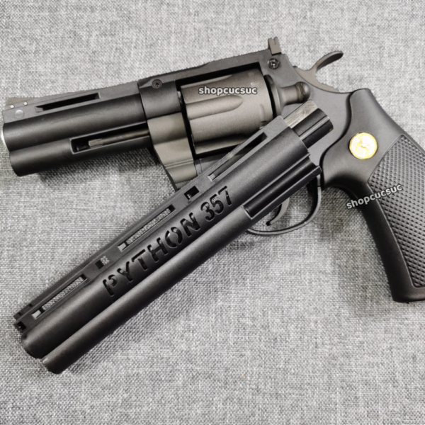 HB Colt Python Double Action Revolver 80% - súng đạn xốp ổ xoay auto 100% kim loại - Hình ảnh 8