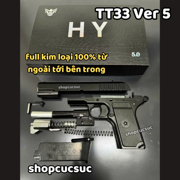 HY TT33 Ver 5 100% kim loại ~240fps - Súng đồ chơi kim loại K54 6mm BB - Hình ảnh 3