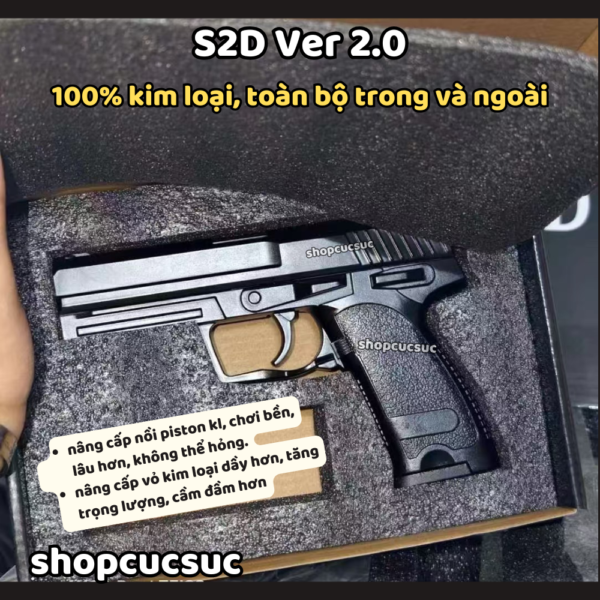 S2D Ver 2.0 ~290fps – Mô hình HK USP – Súng đồ chơi full kim loại 6mm BB - Hình ảnh 2