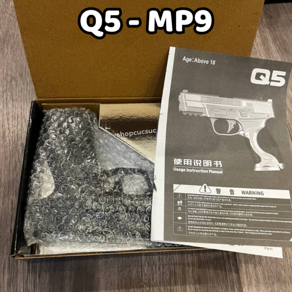 Q5 MP9 ~250fps - Spring Pistol Toy Gun - Súng đồ chơi hạt nhựa 6mm BB - Hình ảnh 4