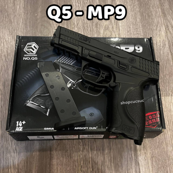 Q5 MP9 ~250fps - Spring Pistol Toy Gun - Súng đồ chơi hạt nhựa 6mm BB - Hình ảnh 6