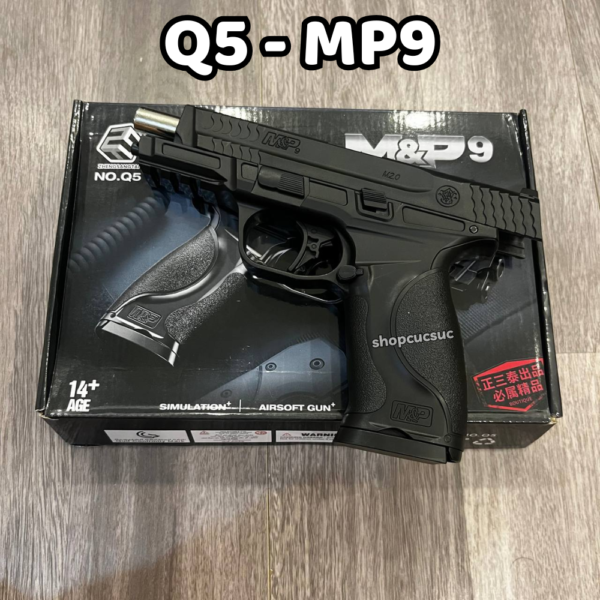 Q5 MP9 ~250fps - Spring Pistol Toy Gun - Súng đồ chơi hạt nhựa 6mm BB - Hình ảnh 8