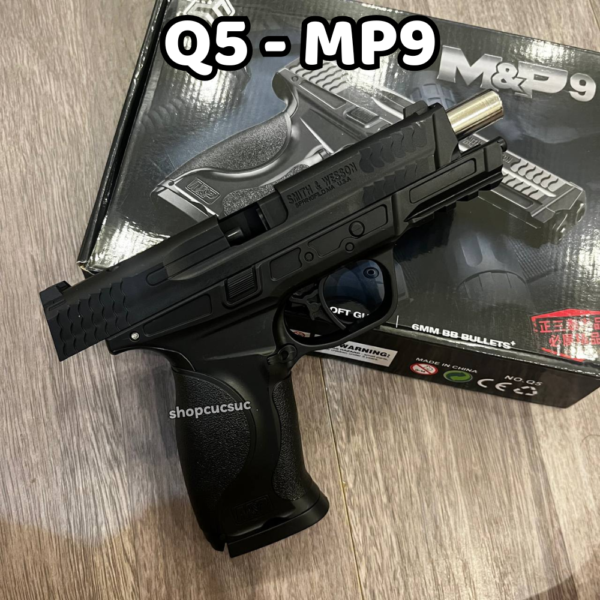 Q5 MP9 ~250fps - Spring Pistol Toy Gun - Súng đồ chơi hạt nhựa 6mm BB - Hình ảnh 9