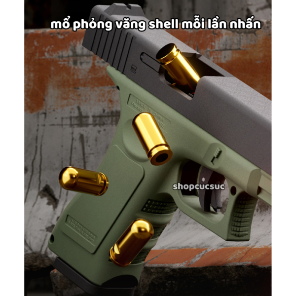 Glock 17 - Súng nhựa đồ chơi auto văng shell blow black - bắn đạn nhựa mềm an toàn cho bé - Hình ảnh 7