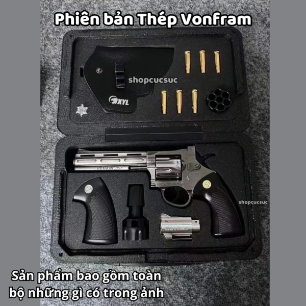 Colt Python 357 Magnum - Súng đạn thạch cao cấp full kim loại 100% Thép Vonfram nặng và bền hơn - Hình ảnh 3