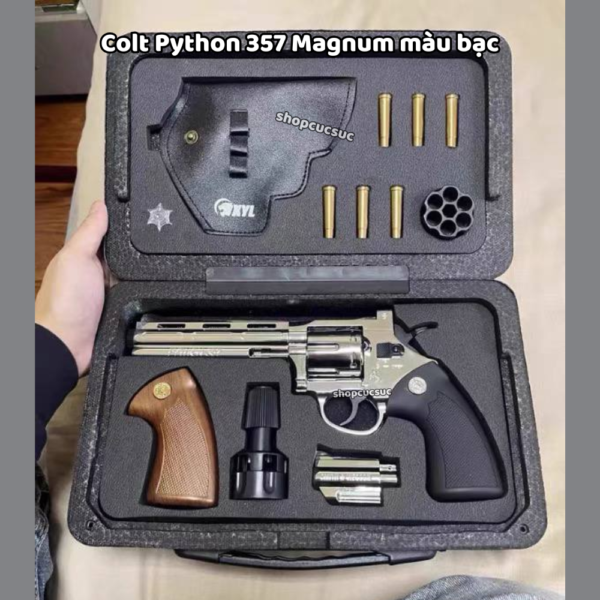 Colt Python 357 Magnum - Súng đạn thạch cao cấp full kim loại 100% Thép Vonfram nặng và bền hơn - Hình ảnh 7