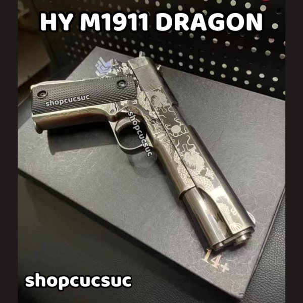 HY M1911 DRAGON ~250fps - Súng đồ chơi 100% kim loại hoạ tiết điêu khắc Rồng Thần 6mm BB - Hình ảnh 2