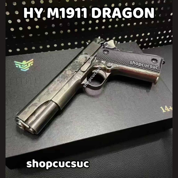 HY M1911 DRAGON ~250fps - Súng đồ chơi 100% kim loại hoạ tiết điêu khắc Rồng Thần 6mm BB